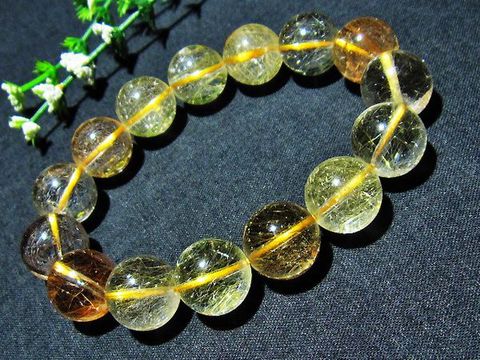 極密金針入り水晶ブレスレット14mm
