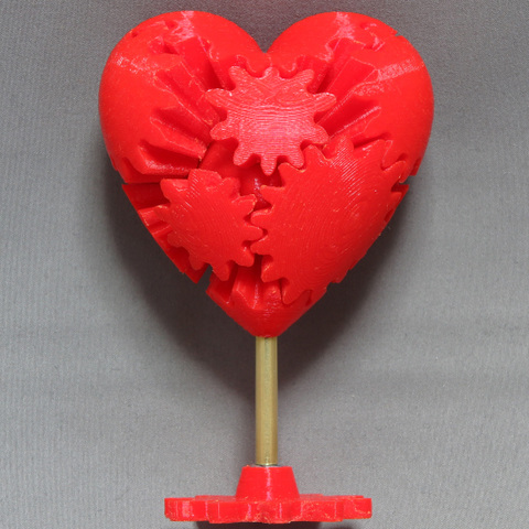 3Dプリンター版歯車のハートデータ 3D Printer "Gear's Heart"data