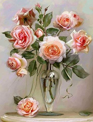 B4 花瓶の薔薇ローズ／no.2-47ダイヤモンドアート