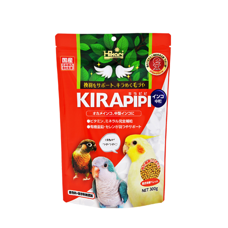 ｷｮｰﾘﾝ　キラピピ インコ中粒 300g
