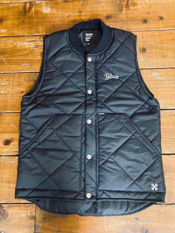RIB COLLAR QUILTING VEST
