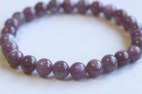 極上8mm玉！スリランカ産バイオレットスターサファイア・ブレスレット5A【最高品質・透明・光沢・激レア】