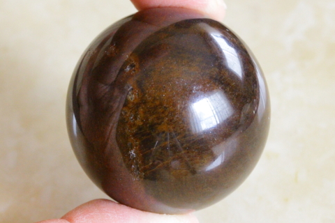 高品質！インド産スターガーネット44mm丸玉2【高品質・光沢】