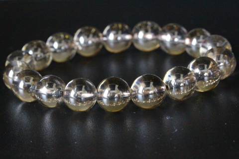 最高品質！超透明ヒマラヤスモーキークォーツブレスレット10.5mm玉  【最高品質・超透明・光沢・激レア】