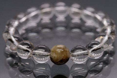 超高波動！ロシア産フェナカイト11.8mm＆ウラルレムリアン11.5mm玉・ブレスレット【最高品質・超透明・超光沢・超超激レア】