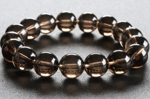 極上超透明！ヒマラヤスモーキークォーツブレスレット12mm玉【最高品質・超透明・超光沢・激レア】