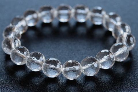 高波動10mmカット玉！超透明センティエントプラズマクリスタル・ブレスレット【最高品質・超透明・光沢・激レア】