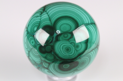 極上！コンゴ産マラカイト丸玉37mm【最高品質・高波動・光沢・希少】