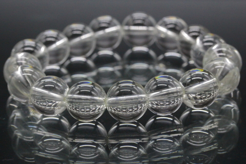  極上！山梨県産・光の水晶ブレスレット11mm玉【最高品質・高波動・超透明・超光沢・超激レア】