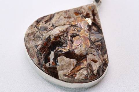 極上ギラギラ！高波動ロシア産アストロフィライト・シルバーペンダント【最高品質・高波動・光沢・超激レア】