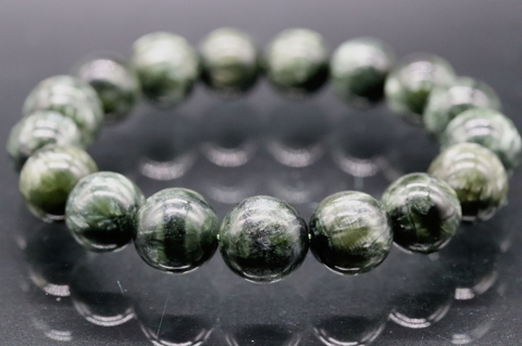 天使の羽！高品質セラフィナイト・ブレスレット12mm玉【高品質・光沢・希少】