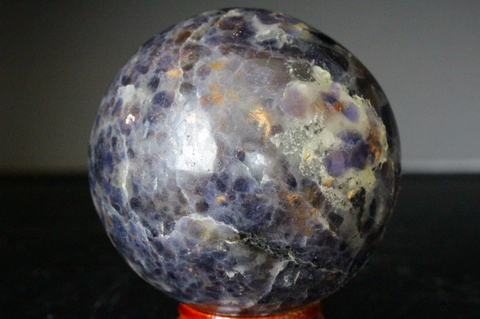 激レア！インド産アイオライト＆サンストーン58mm丸玉【高品質・光沢・激レア】