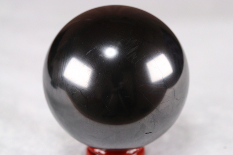 浄化・電磁波対策用！シュンガイト・丸玉約70mm【最高品質・光沢・希少】