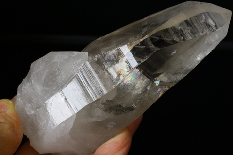 極上！レコードキーパー＆レインボー＆セルフヒールド！高波動ウラル産レムリアン水晶364.6g【最高品質・高波動・透明・光沢・レコードキーパー・レインボー・超激レア】