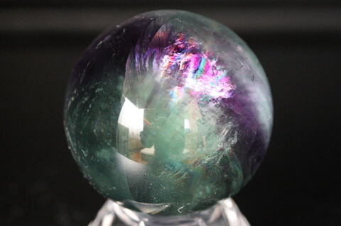 極上！強烈レインボー！最高品質フローライト45mm丸玉【最高品質・光沢・超激レア】