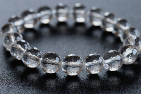 高波動10mmカット玉！超透明センティエントプラズマクリスタル・ブレスレット【最高品質・超透明・光沢・激レア】