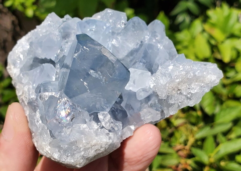 極上！高品質セレスタイト原石【高品質・透明・光沢・レインボー・激レア】