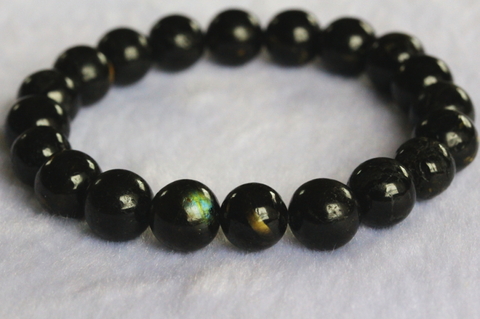 極上！高波動グリーンランド産ヌーマイト・ブレスレット10mm玉35.7g【最高品質・高波動・光沢・超激レア】