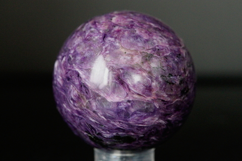 マーブル模様！高品質ロシア産チャロアイト丸玉38mm【高品質・光沢・激レア】