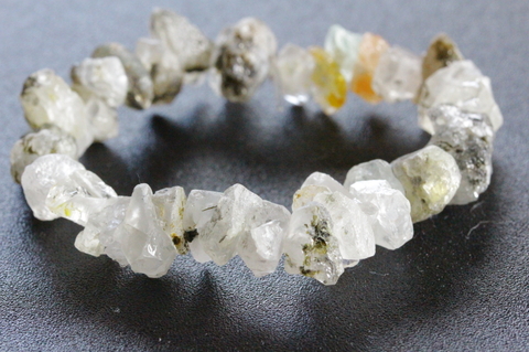 超超激レア！超高波動ロシア産フェナカイト原石ブレスレット【最高品質・透明・光沢・レインボー・超超激レア】