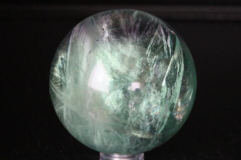 極上！レインボー！最高品質フローライト52mm丸玉【最高品質・光沢・激レア】