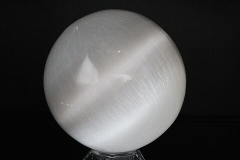 極上！ビッグサイズ110mm！高波動セレナイト丸玉【高品質・高波動・希少】