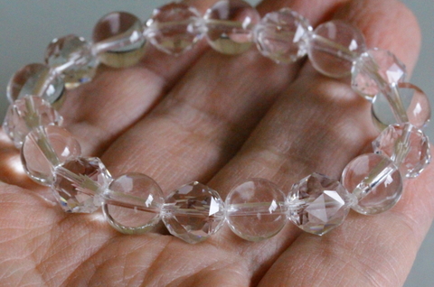 超活性！キラキラ透明水晶ブレスレット10mm玉【高品質・超透明・光沢】