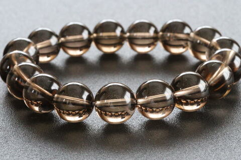 極上超透明！ヒマラヤスモーキークォーツブレスレット12mm玉【最高品質・超透明・超光沢・激レア】