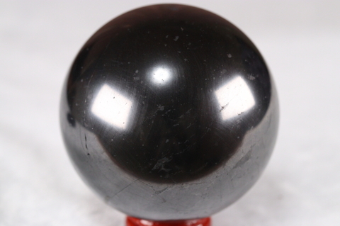浄化・電磁波対策用！シュンガイト・丸玉約70mm【最高品質・光沢・希少】