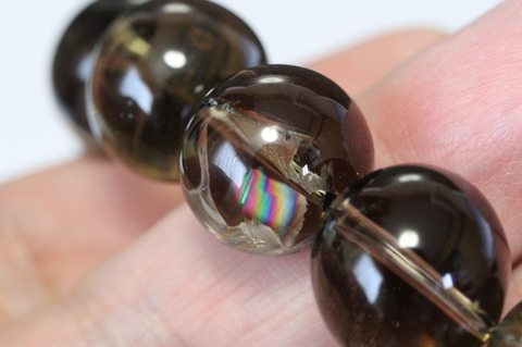 超透明＆虹入り！幻のウラルレムリアン大玉16mm！高波動ウラル産レムリアン水晶ブレスレット【最高品質・高波動・超透明・超光沢・超超激レア】