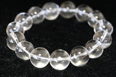 究極！完全超透明！幻のウラルレムリアン大玉12.5mm！高波動ウラル産レムリアン水晶ブレスレット【最高品質・高波動・超透明・超光沢・超超激レア】