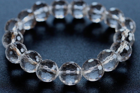 高波動12mmカット玉！超透明センティエントプラズマクリスタル・ブレスレット【最高品質・超透明・光沢・激レア】