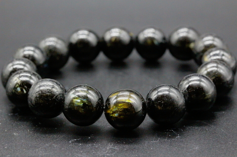 極上！高波動グリーンランド産ヌーマイト・ブレスレット12mm玉B【最高品質・高波動・光沢・超激レア】