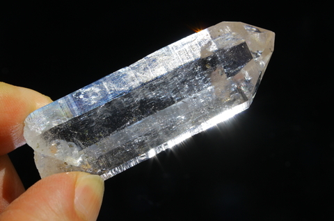 高品質！透明インドマニハール産水晶【高品質・超透明・光沢・レコードキーパー・レインボー・激レア】