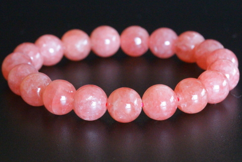 高品質11.5mm玉！アルゼンチン産インカローズ・ブレスレット【高品質・光沢・レインボー・希少】
