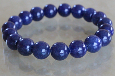 極上！高品質ブルーサファイア・ブレスレット10.5mm玉【高品質・光沢・激レア】