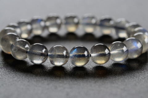 極上ブルーシラー！ラブラドライト・ブレスレット10mm玉【高品質・透明・光沢・激レア】