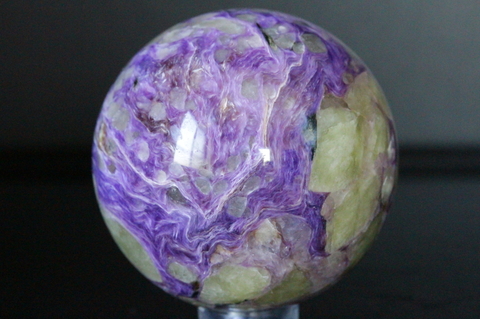 超激レア！ロシア産エンジェルチャロアイト48mm丸玉【高品質・光沢・超激レア】