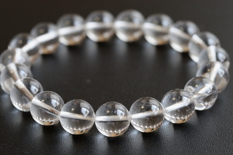 極上超透明10.5mm玉！高波動ガネーシュヒマール水晶ブレスレット【最高品質・超透明・超光沢・レインボー・超激レア】