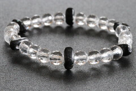 高波動6mmカット玉*グリーンランド産ヌーマイト！超透明センティエントプラズマクリスタル・ブレスレット【最高品質・超透明・光沢・激レア】