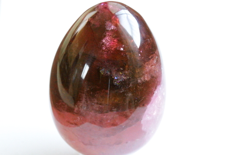 極上ディープレッド！宝石質！ロシア産ルべライト45mmエッグ【最高品質・透明・光沢・レインボー・超激レア】