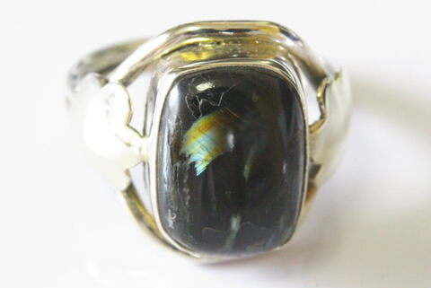 極上！ブルー＆ゴールド！高波動グリーンランド産ヌーマイト・リング【最高品質・高波動・光沢・超激レア】