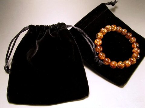 高級ブレスレット用ポーチ・ブラック１枚Ｍサイズ