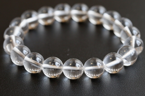 極上超透明10.5mm玉！高波動ガネーシュヒマール水晶ブレスレット【最高品質・超透明・超光沢・超激レア】