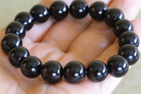 高品質！チベット産モリオンブレスレット12mm玉【高品質・希少】