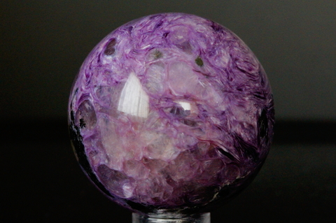 エンジェルシリカ！ロシア産チャロアイト42mm丸玉【高品質・光沢・激レア】