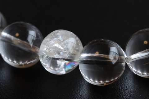 究極秘蔵品！虹入りロシア産フェナカイト11mm玉*幻のウラルレムリアン11.5mm玉！高波動ウラル産レムリアン水晶ブレスレット【最高品質・高波動・超透明・超光沢・超超激レア】