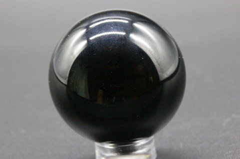  極上ブラック！山梨県産モリオン水晶36mm丸玉【最高品質・高波動・超光沢・超激レア】