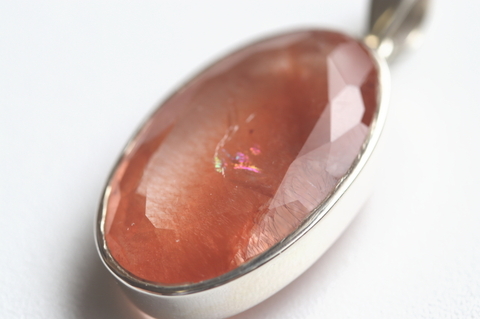 超激レア！オレンジ色！高波動スーパーセブン・シルバーペンダント【最高品質・高波動・透明・光沢・レインボー・超激レア】