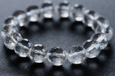 高波動10mmカット玉！超透明センティエントプラズマクリスタル・ブレスレット【最高品質・超透明・光沢・激レア】